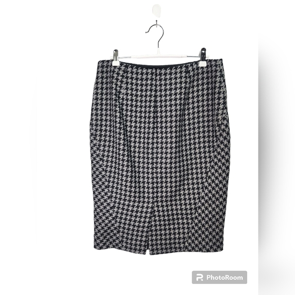 Brooks Brothers Wool Blend Petite Houndstooth Pencil Skirt 10P - Picture 2 of 9